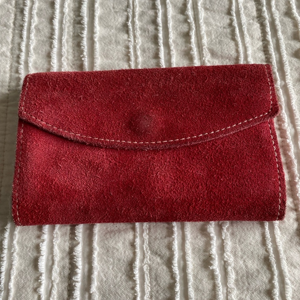 Red Suede Wallet